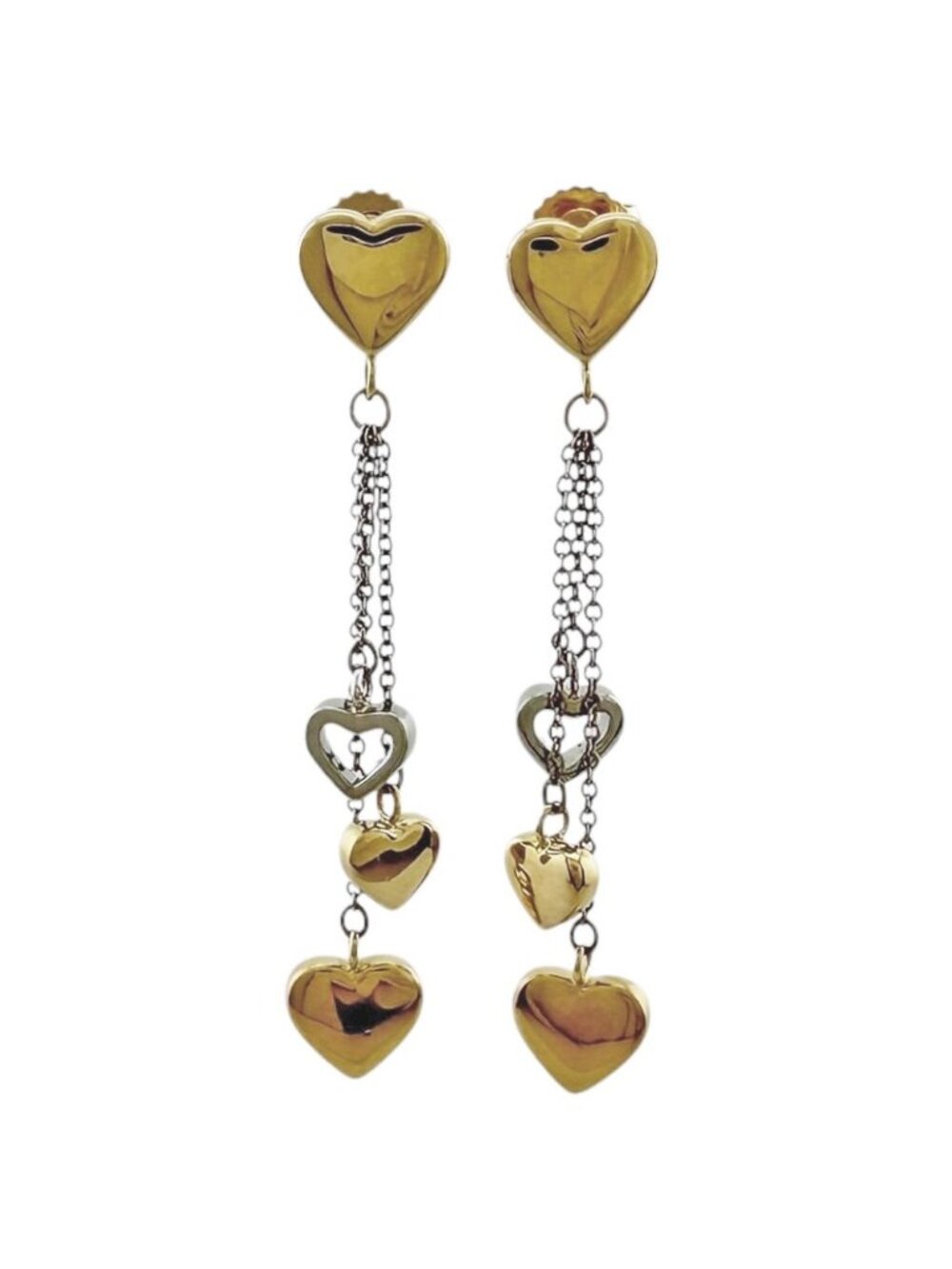 Tiffany & Co Heart Drop Earrings 18k Yellow Gold